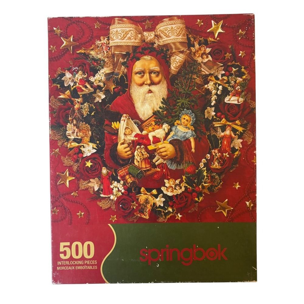 Springbok CHRISTMAS WREATH Santa 500pc Jigsaw Puzzle